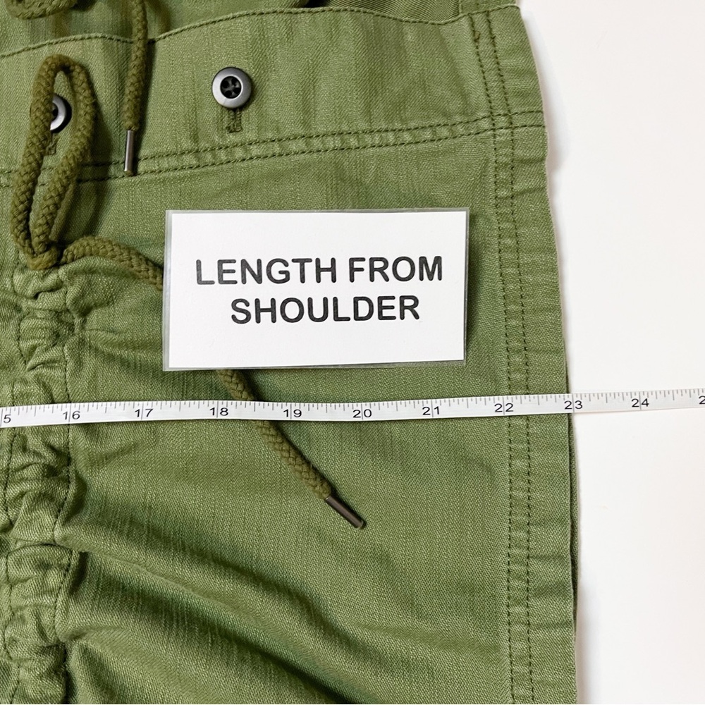Madewell Claremont‎ Drawstring Jacket Medium green utility button lightweight - Picture 12 of 13